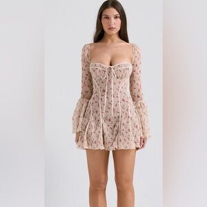 NWOT House of CB Floral Cream Mini Dress